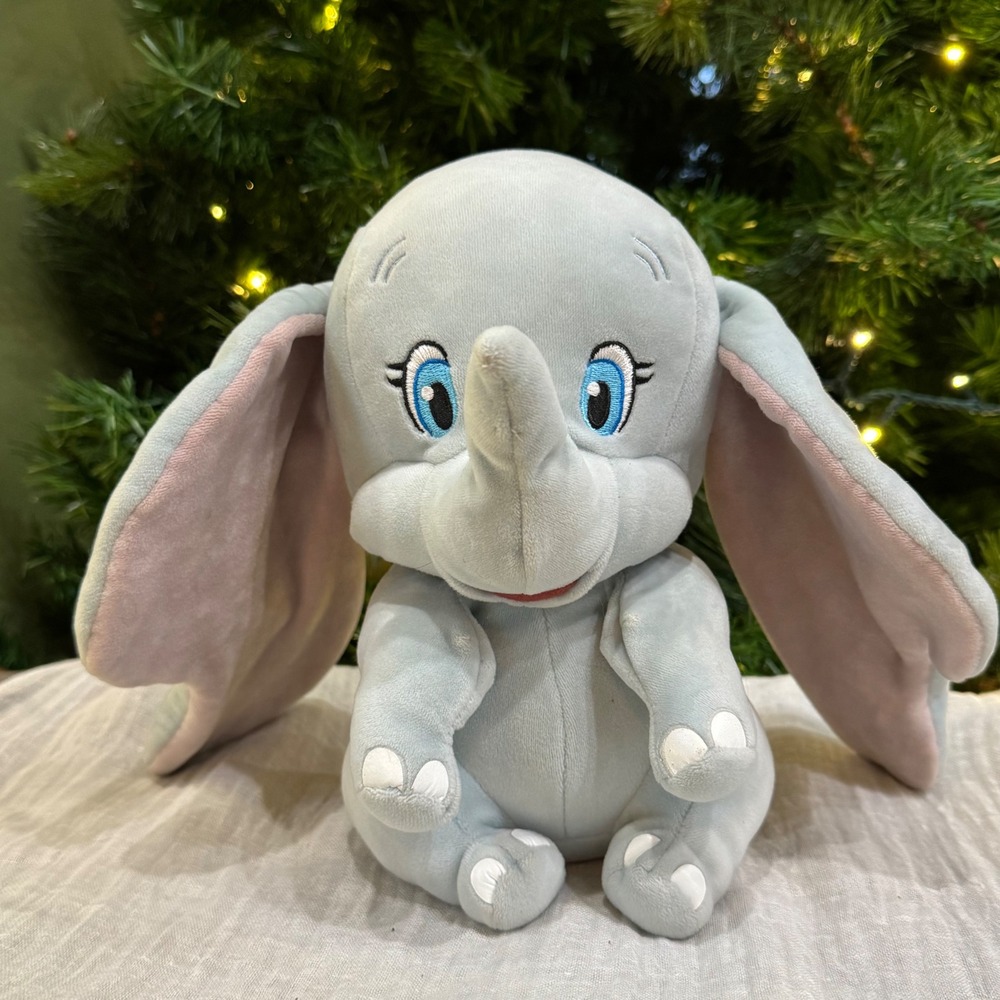 Ty Sparkle Dumbo Plush Toy Disney Elephant Gray Pink Ears Stuffed Animal